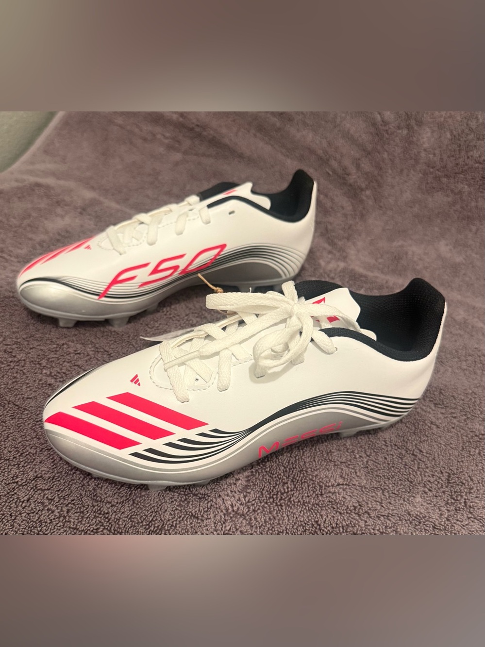 adidas F50 Messi Club FG/M Youth Soccer Cleats White US Size 3